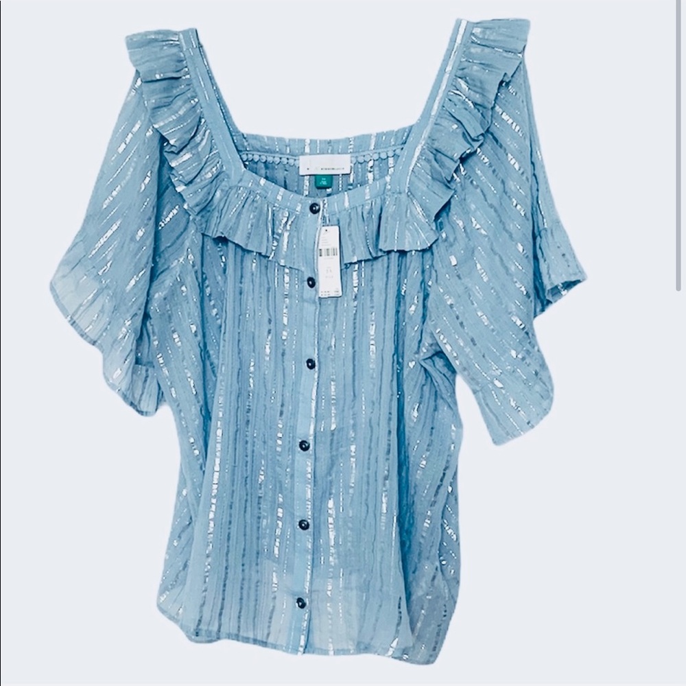 ANTHROPOLOGIE GLITTERY BLOUSE SIZE 2X NEW